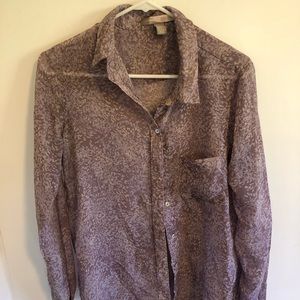 Patterned button down blouse